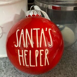 Rae Dunn Red Santa’s Helper Ornament, order quick, so you get it in time!